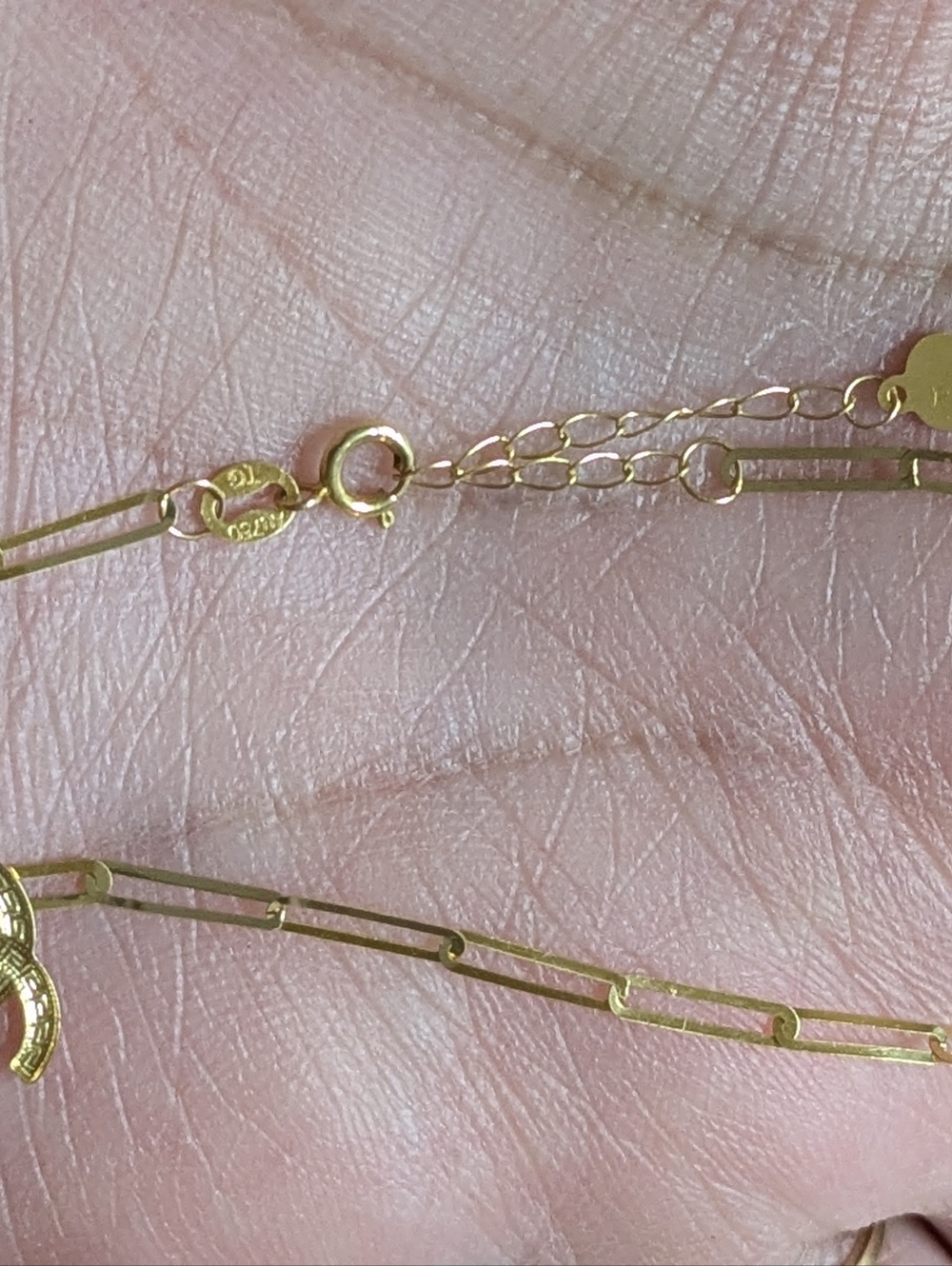 18k Saudi Gold Chain Bracelet with Logo Charm Real Gold Pawnable - Picture 3 of 3